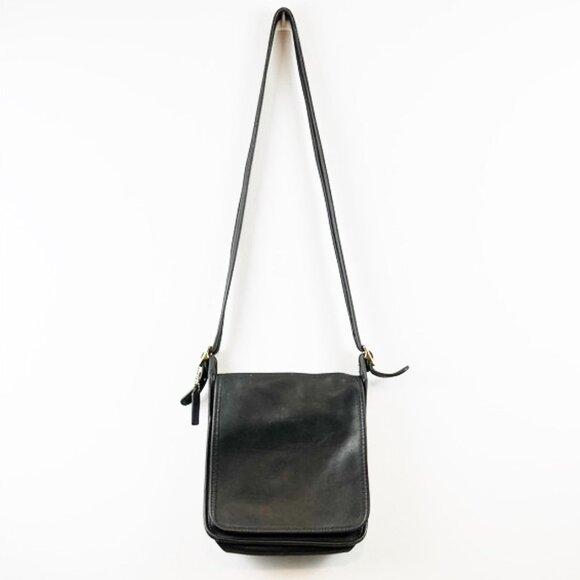 Coach Vintage Legacy Studio Flap Crossbody Bag Soft Black Leather USA 9144 - Picture 1 of 16